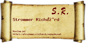Strommer Richárd névjegykártya